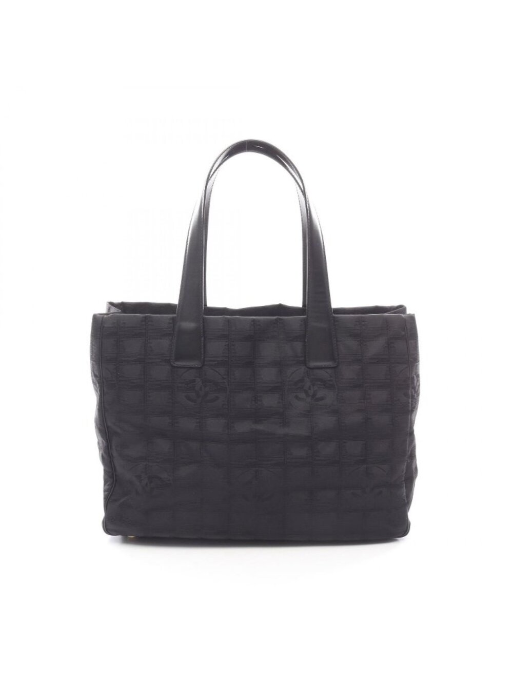 Chanel Tote New Travel Line MM Black Leather MM